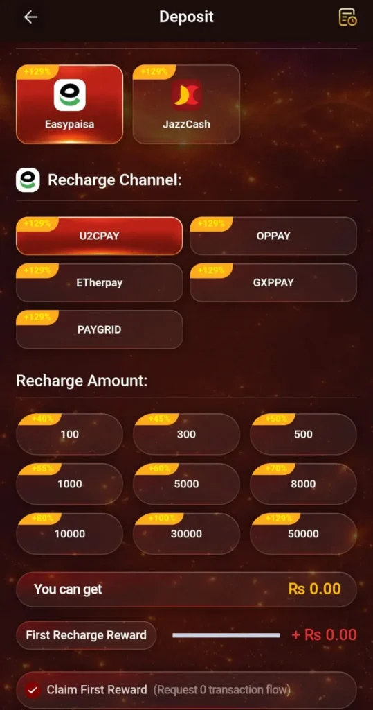 Deposit Money 78986 Game