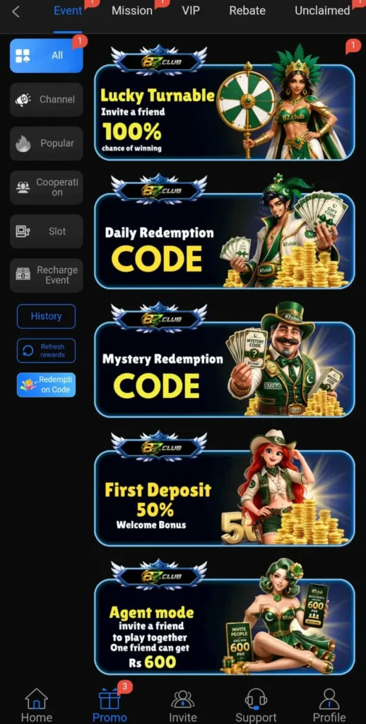 87club Game Rewards and Bonuses