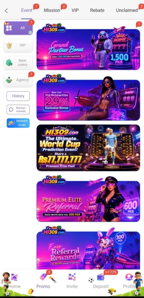 HI309 Game Rewards and Bonuses