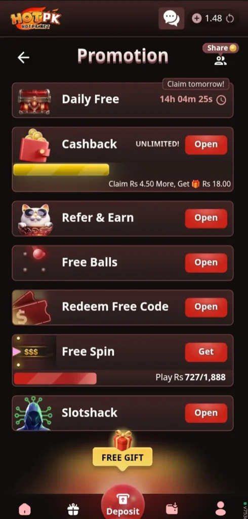 HOTPK Game Rewards and Bonuses