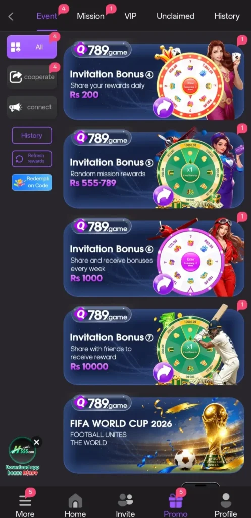 Q789 Game Rewards and Bonuses
