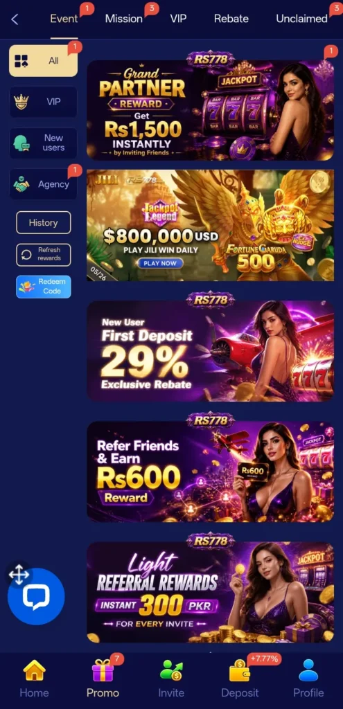 RS778 Game Rewards and Bonuses