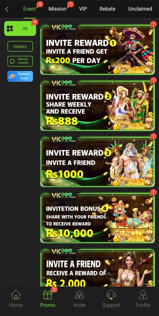 VK999 Game Rewards and Bonuses