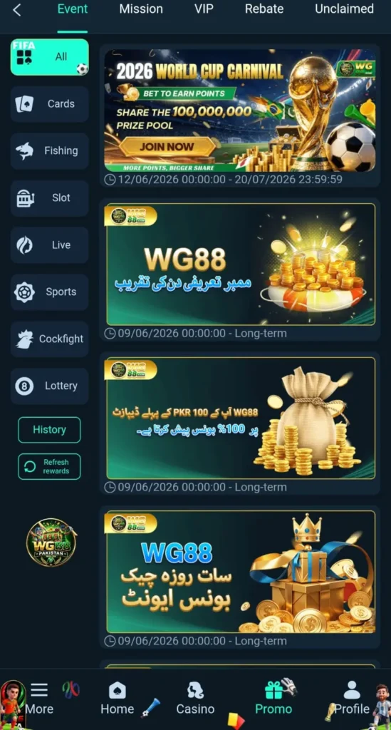 WG88 Game Rewards and Bonuses