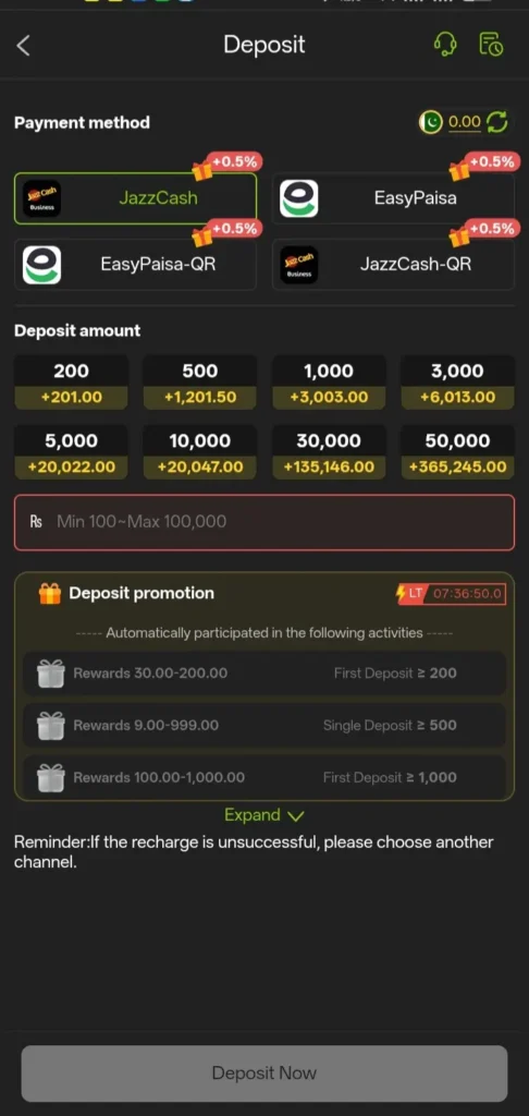 Deposit Money ZS999 Game